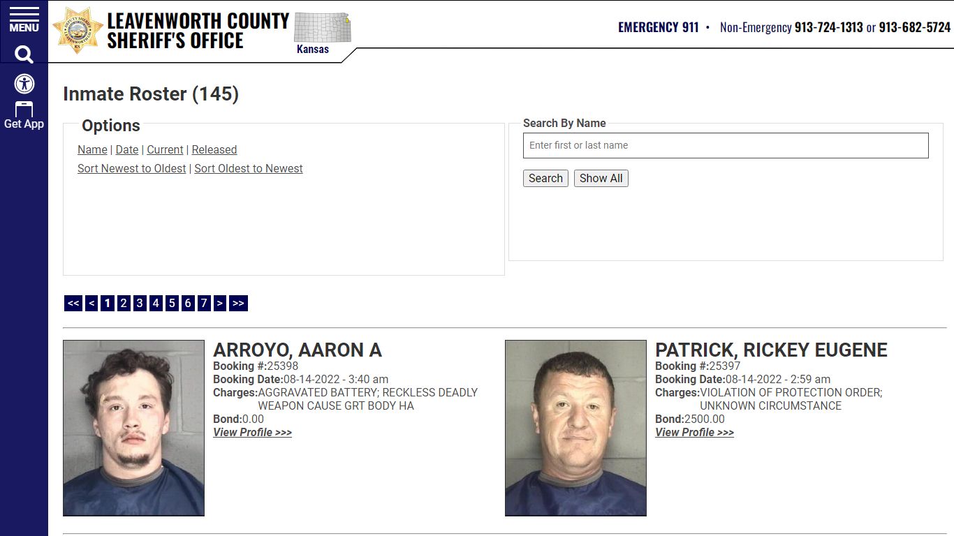 Inmate Roster - Current Inmates Booking Date Descending ...